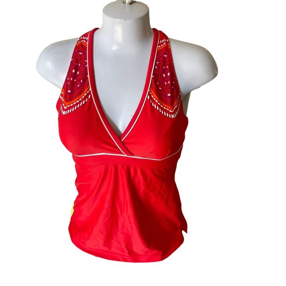 Athleta Cozumel tankini Swim Top Red M Activewear - Picture 3 of 8